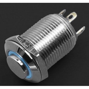 Ring Light Illuminated Push Button - 16mm BLUE