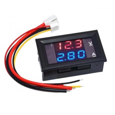 100V 10A Voltmeter Ammeter Blue   Red LED Amp